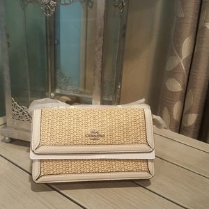 Coach foldover straw wristlet
